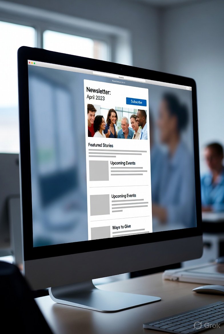 Non-profit email newsletter design and writing team